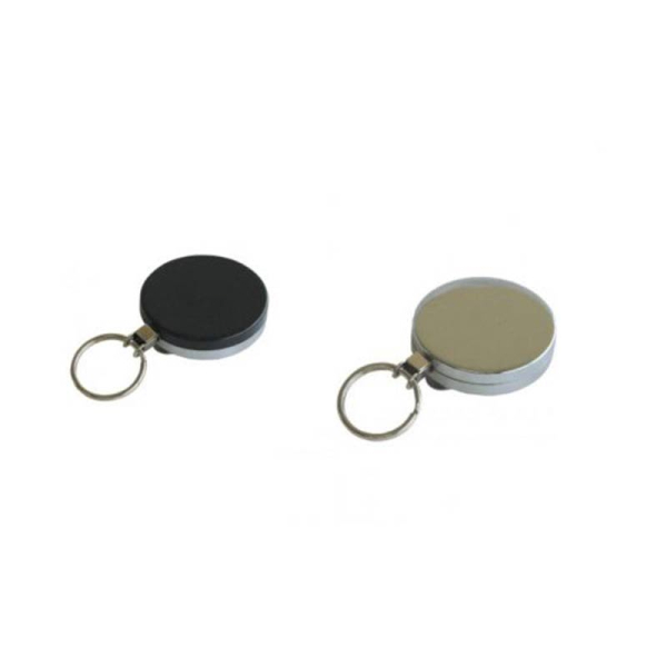 Heavy-Duty Metal Badge Reel - Nylon Cord - Chrome - 25 Pack ID Edge